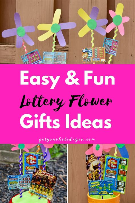 DIY Lottery Ticket Flower Gift Basket .